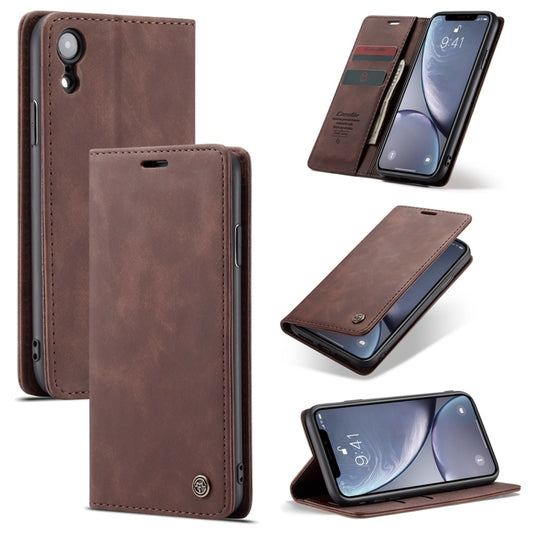 For iPhone XR CaseMe-013 Multifunctional Retro Frosted Horizontal Flip Leather Case with Card Slot & Holder & Wallet(Coffee) - More iPhone Cases by CaseMe | Online Shopping UK | buy2fix