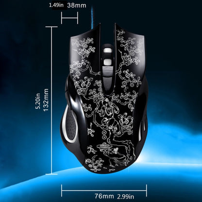 Chasing Leopard 169 USB 2400DPI Four-speed Adjustable LED Backlight Wired Optical E-sport Gaming Mouse with Counter Weight, Length: 1.45m(Black) - Wired Mice by Chasing Leopard | Online Shopping UK | buy2fix