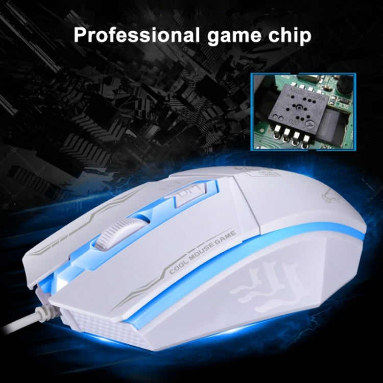 Chasing Leopard 199 USB 1600DPI Three-speed Adjustable LED Backlight Wired Optical Gaming Mouse, Length: 1.3m(White) - Wired Mice by Chasing Leopard | Online Shopping UK | buy2fix