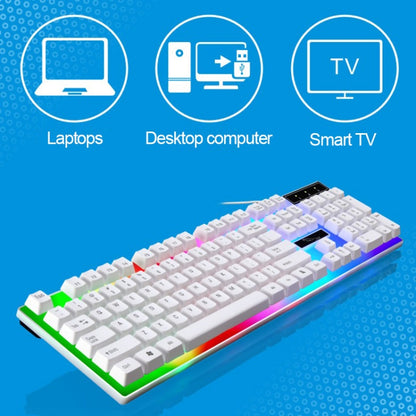 ZGB G21 104 Keys USB Wired Mechanical Feel Colorful Backlight Office Computer Keyboard Gaming Keyboard(White) -  by buy2fix | Online Shopping UK | buy2fix