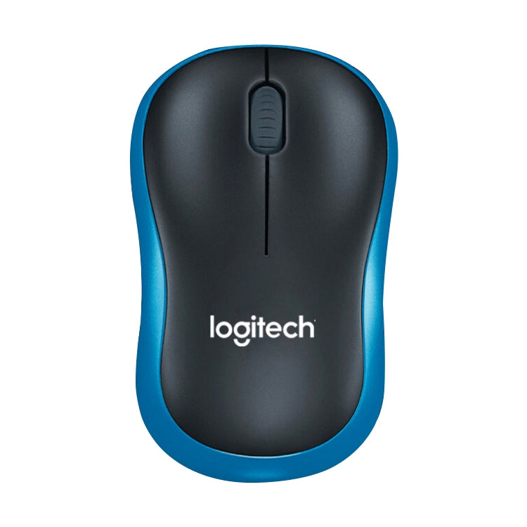 Logitech M186 Wireless Mouse Office Power Saving USB Laptop Desktop Computer Universal (Black Blue) - Wireless Mice by Logitech | Online Shopping UK | buy2fix