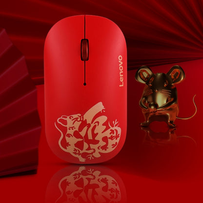 Lenovo Air Handle Lightweight Portable Mute Wireless Mouse, Blessing Mouse Version (Red) - Wireless Mice by Lenovo | Online Shopping UK | buy2fix