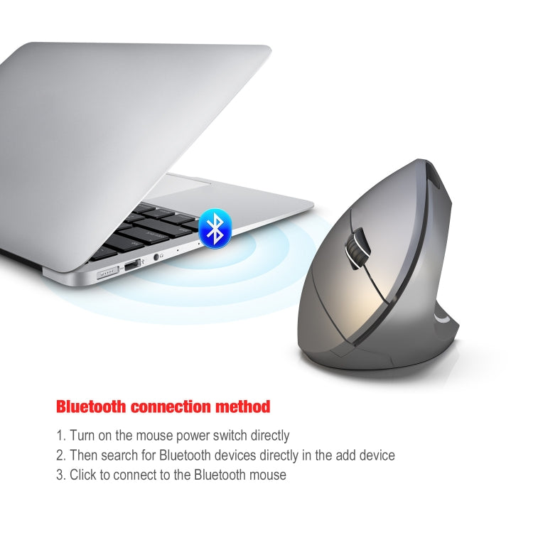 HXSJ T29 Bluetooth 3.0 Wireless Bluetooth 6-Keys 2400 DPI Adjustable Ergonomics Optical Vertical Mouse(Black) -  by HXSJ | Online Shopping UK | buy2fix