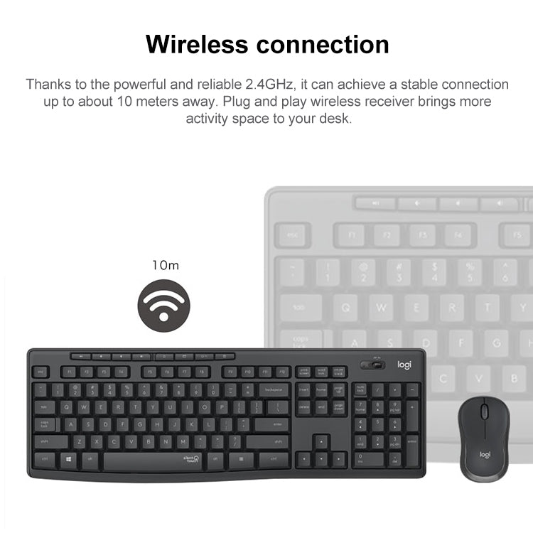 Logitech MK295 USB Wireless Silence Keyboard Mouse Set (White) - Wireless Keyboard by Logitech | Online Shopping UK | buy2fix