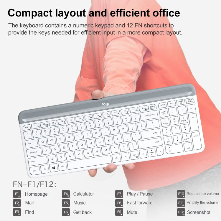 Logitech MK470 Wireless Silence Keyboard Mouse Set (Black) - Wireless Keyboard by Logitech | Online Shopping UK | buy2fix