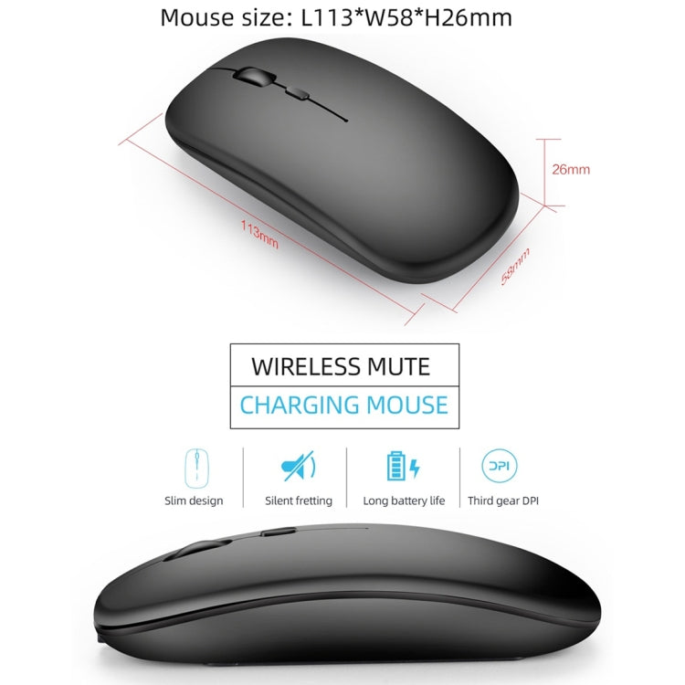 HXSJ M90 2.4GHz Ultrathin Mute Rechargeable Dual Mode Wireless Bluetooth Notebook PC Mouse (Rose Gold) -  by HXSJ | Online Shopping UK | buy2fix