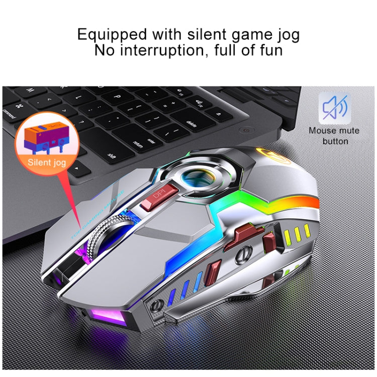 YINDIAO A5 2.4GHz 1600DPI 3-modes Adjustable Rechargeable RGB Light Wireless Silent Gaming Mouse (Black) - Wireless Mice by YINDIAO | Online Shopping UK | buy2fix