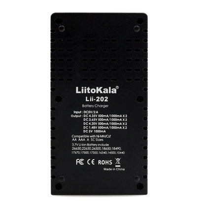 LiitoKala lii-202 USB Output Intelligent Battery Charger for Li-ion IMR 18650, 18490, 18350, 17670, 17500, 16340(RCR123), 14500, 10440 - Consumer Electronics by buy2fix | Online Shopping UK | buy2fix