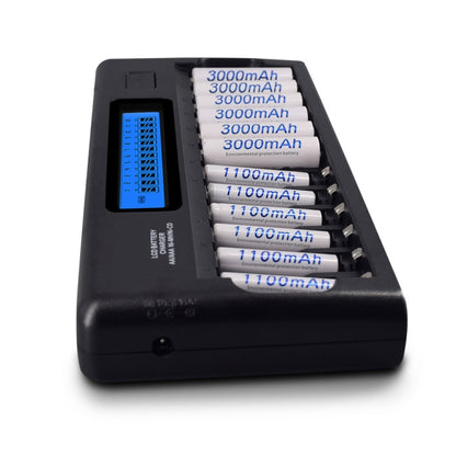 100-240V 12 Slot Battery Charger for AA / AAA / NI-MH / NI-CD Battery, with LCD Display, EU Plug - Consumer Electronics by buy2fix | Online Shopping UK | buy2fix