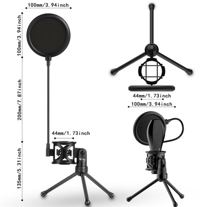 Yanmai PS-2 Recording Microphone Studio Wind Screen Pop Filter Mic Mask Shield, For Studio Recording, Live Broadcast, Live Show, KTV, Online Chat, etc(Black) - Consumer Electronics by Yanmai | Online Shopping UK | buy2fix