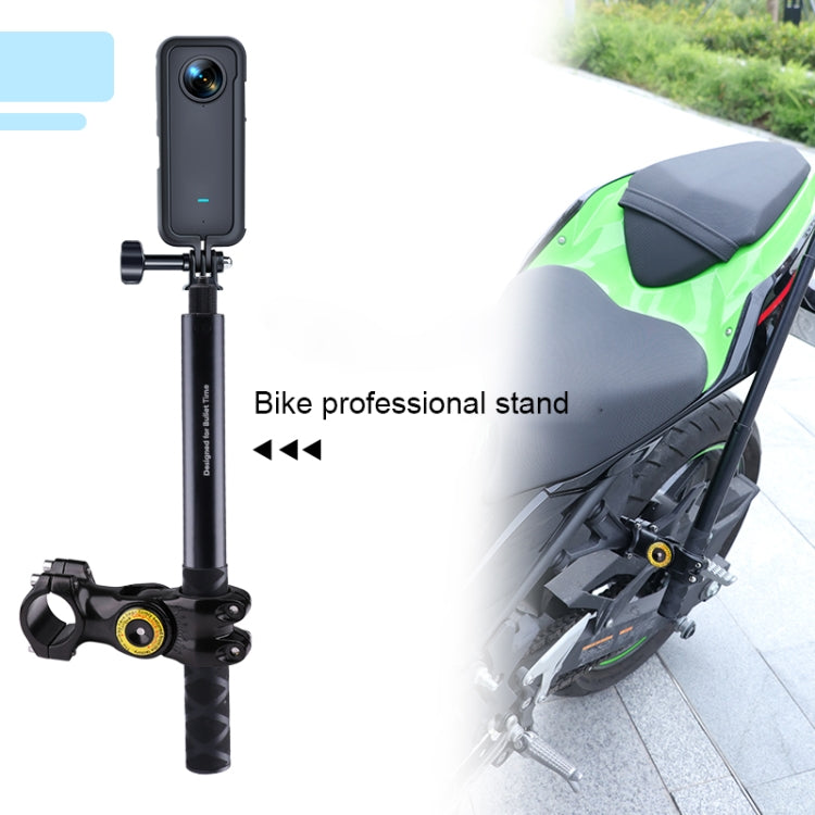 Motorcycle Bicycle Handlebar Fixture Mount Camera Bracket Adapter with Monopod Stand(Black) - In Car by buy2fix | Online Shopping UK | buy2fix