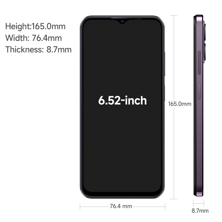 [HK Warehouse] Ulefone Note 16 Pro, 4GB+128GB, Dual Back Cameras, Face ID & Side Fingerprint Identification, 4400mAh Battery, 6.52 inch Android 13 Unisoc T606 Octa Core up to 1.6GHz, Network: 4G, Dual SIM, OTG (Purple) - Ulefone by Ulefone | Online Shopping UK | buy2fix