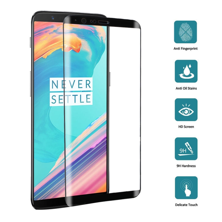 For OnePlus 5T 3D Curved Edge 9H Hardness HD Tempered Glass Screen Protector(Black) - OnePlus Tempered Glass by buy2fix | Online Shopping UK | buy2fix