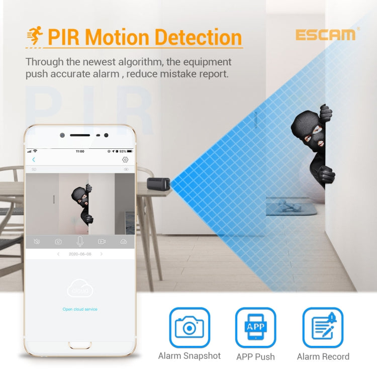ESCAM G18 1080P Full HD Rechargeable Battery WiFi IP Camera, Support Night Vision / PIR Motion Detection / TF Card / Two Way Audio (Black) - Security by ESCAM | Online Shopping UK | buy2fix