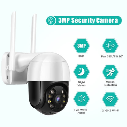 QX29 3.0MP HD WiFi IP Camera, Support Night Vision & Motion Detection & Two Way Audio & TF Card, EU Plug - Security by buy2fix | Online Shopping UK | buy2fix