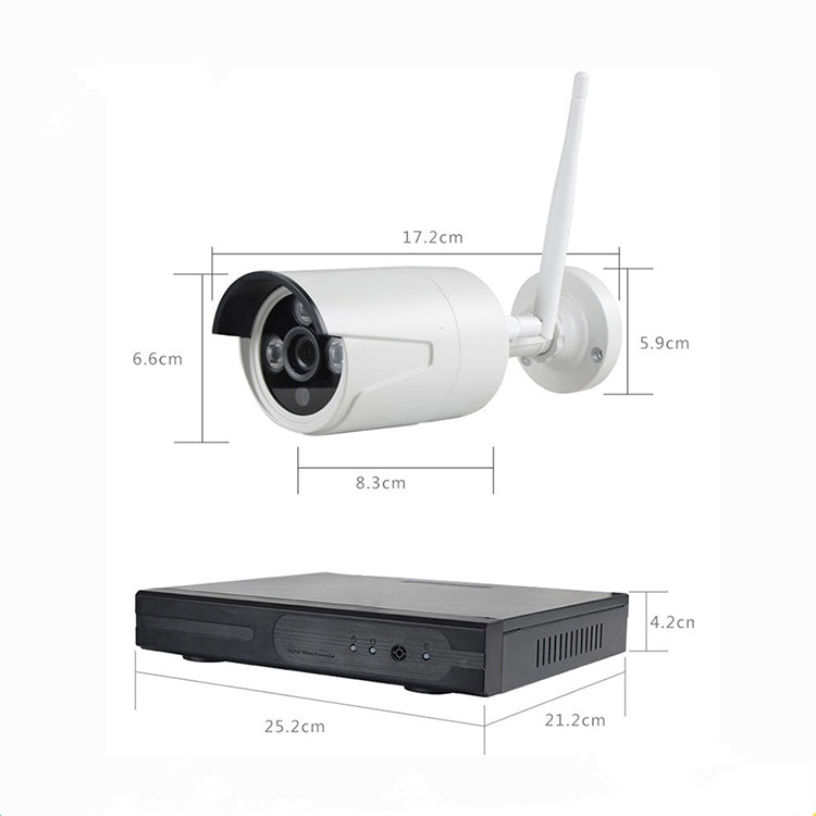 4CH HD 720P 1.0 Mega Pixel 2.4GHz WiFi IP Bullet Camera + NVR Kit - Security by buy2fix | Online Shopping UK | buy2fix