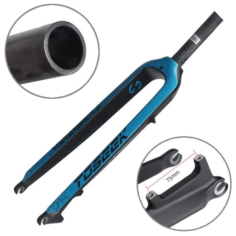 TOSEEK Ultra Light 29 Inch 435mm Mountain Bike Full Carbon Front Fork Straight Head Tube Disc Brake(Blue) - Front Fork by TOSEEK | Online Shopping UK | buy2fix