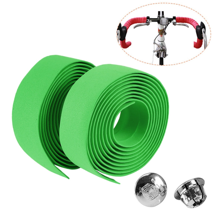 1 Pair TOSEEK  New Cycling Road Bike Sports Bicycle Cork Handlebar Tape Wrap + 2 Bar Plug(Green) - Outdoor & Sports by TOSEEK | Online Shopping UK | buy2fix