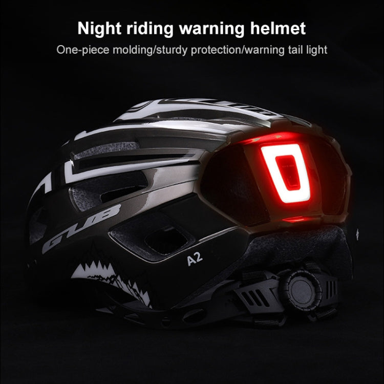 GUB A2 Unisex Bicycle Helmet With Tail Light(Titanium Color) - Protective Helmet & Masks by GUB | Online Shopping UK | buy2fix