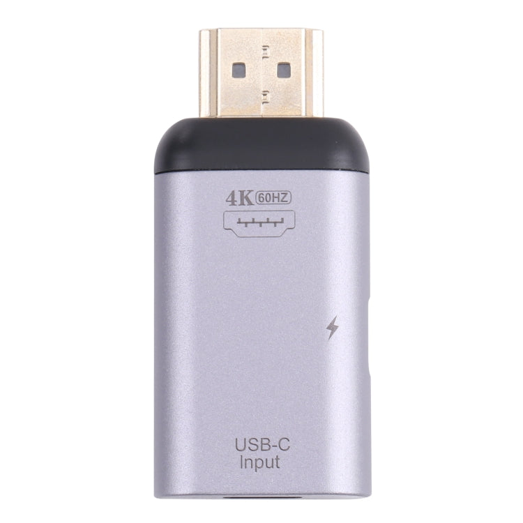 2 in 1 4K 60Hz HDMI Male to USB-C / Type-C Charging + USB-C / Type-C Female Adapter - Computer & Networking by buy2fix | Online Shopping UK | buy2fix