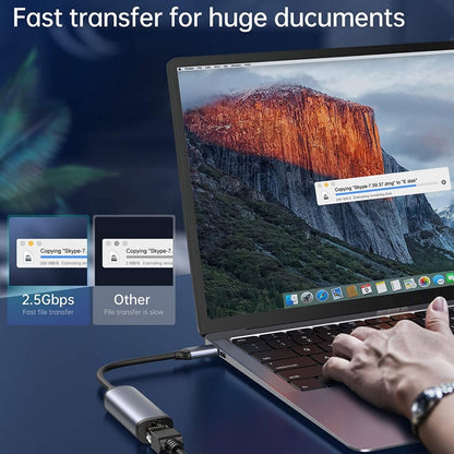 Type-C / USB-C Male to Gigabit RJ45 Female Adapter Converter - Computer & Networking by buy2fix | Online Shopping UK | buy2fix