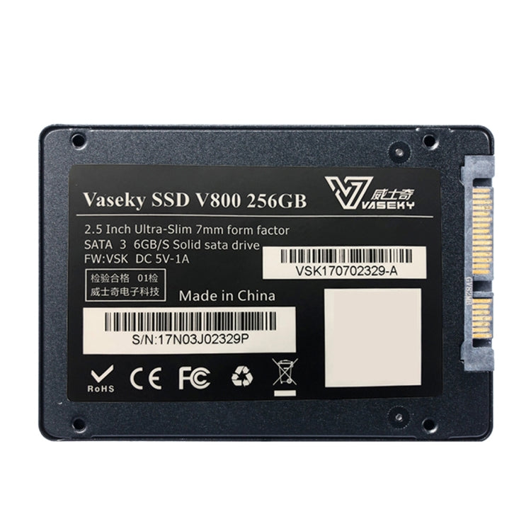 Vaseky V800 256GB 2.5 inch SATA3 6GB/s Ultra-Slim 7mm Solid State Drive SSD Hard Disk Drive for Desktop, Notebook - Solid State Drives by Vaseky | Online Shopping UK | buy2fix