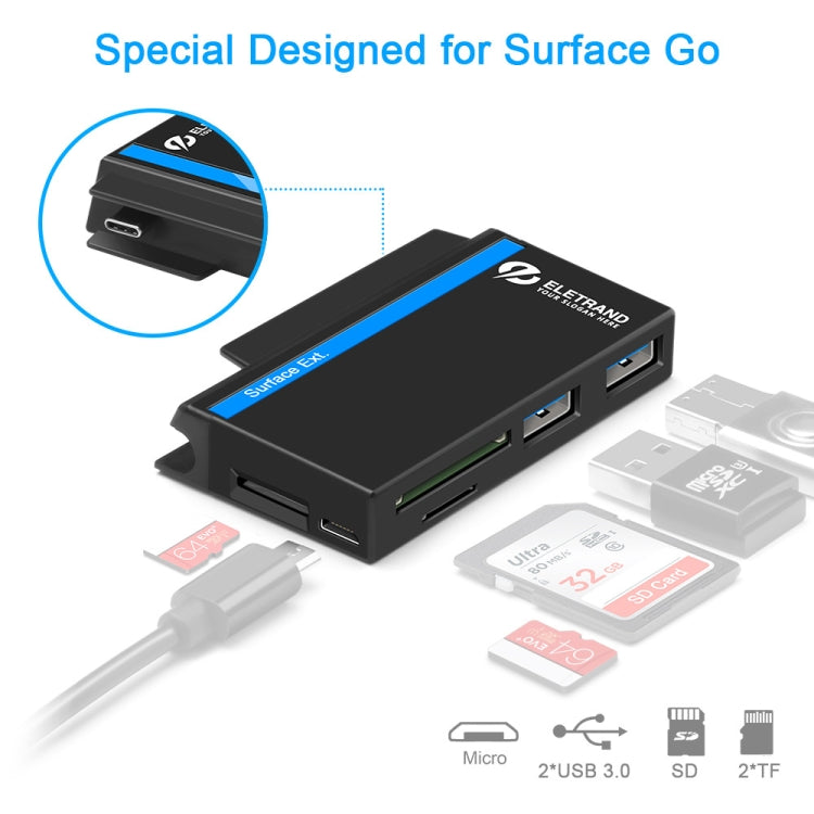 ROCKETEK RT-SGO737 2 USB 3.0 + Micro USB Interface Hub for Microsoft Surface Go, with 2 TF Card & SD Card Slots - USB 3.0 HUB by ROCKETEK | Online Shopping UK | buy2fix