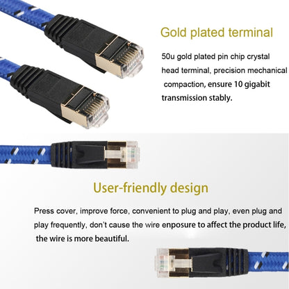 8m Gold Plated CAT-7 10 Gigabit Ethernet Ultra Flat Patch Cable for Modem Router LAN Network, Built with Shielded RJ45 Connector - Lan Cable and Tools by buy2fix | Online Shopping UK | buy2fix