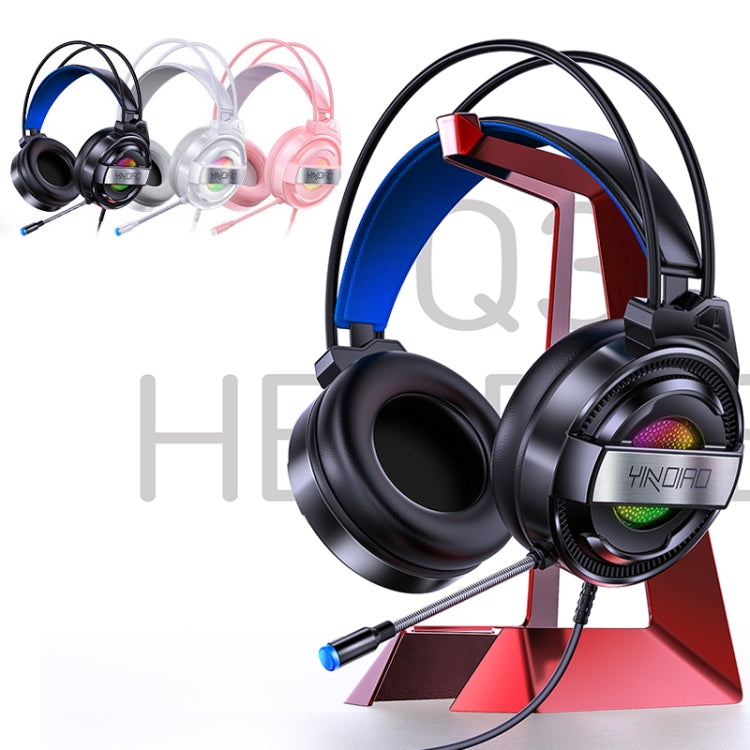 YINDIAO Q3 USB + Dual 3.5mm Wired E-sports Gaming Headset with Mic & RGB Light, Cable Length: 1.67m(Black) - Multimedia Headset by YINDIAO | Online Shopping UK | buy2fix