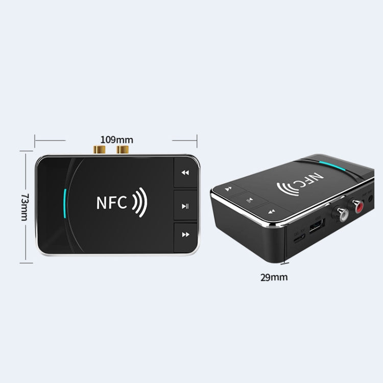 N100 NFC Desktop Bluetooth 5.0  Receiver & Transmitter Car Bluetooth Speaker Audio Adapter(Black) - Apple Accessories by buy2fix | Online Shopping UK | buy2fix