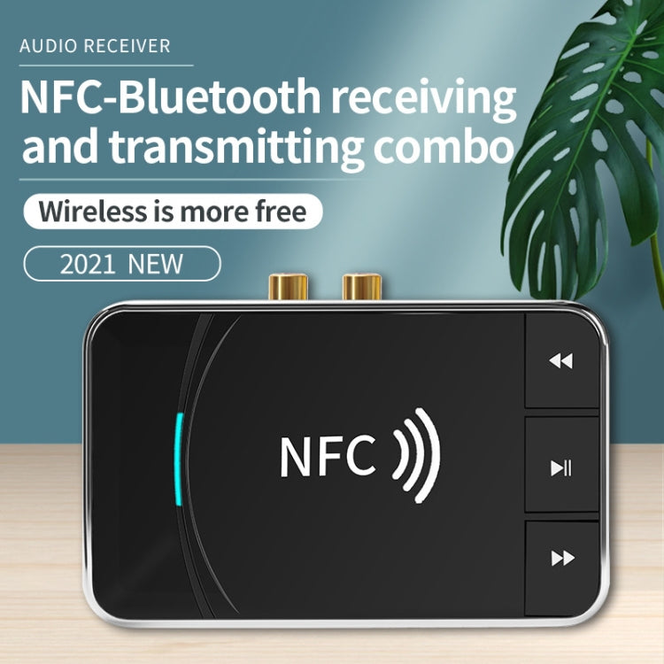 N100 NFC Desktop Bluetooth 5.0  Receiver & Transmitter Car Bluetooth Speaker Audio Adapter(Black) - Apple Accessories by buy2fix | Online Shopping UK | buy2fix