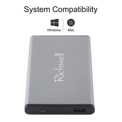 Richwell SATA R2-SATA-320GB 320GB 2.5 inch USB3.0 Super Speed Interface Mobile Hard Disk Drive(Grey) - External Hard Drives by Richwell | Online Shopping UK | buy2fix