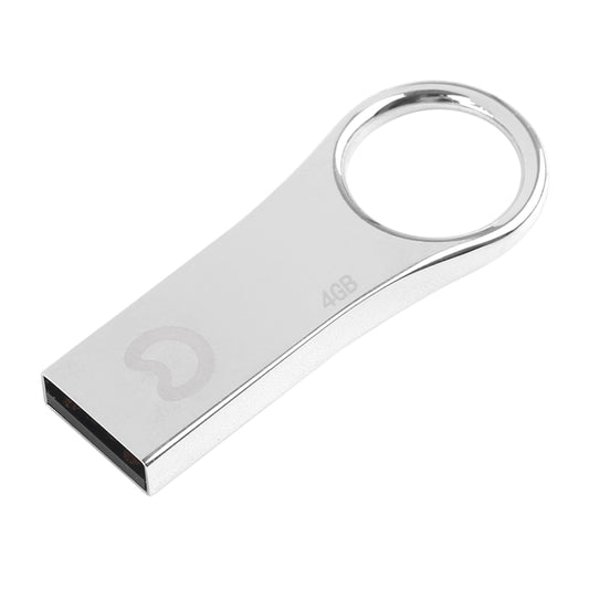 eekoo 4GB USB 2.0 Waterproof Shockproof Metal Ring Shape U Disk Flash Memory Card (Silver) - USB Flash Drives by eekoo | Online Shopping UK | buy2fix