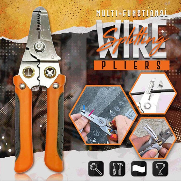 Multi-functional Wire Splitting Pliers Electrician Manual Tool (Grey) - Home & Garden by buy2fix | Online Shopping UK | buy2fix