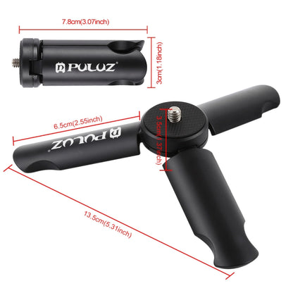 PULUZ  Folding Plastic Tripod + Phone Mount Metal Clamp for GoPro HERO Action Cameras and Cell Phones - Desktop Holder by PULUZ | Online Shopping UK | buy2fix