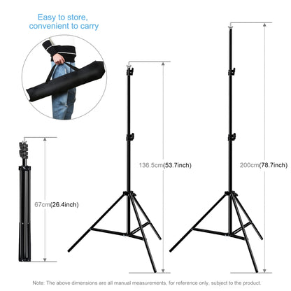 PULUZ 2.9x2m Photo Studio Background Support Stand Backdrop Crossbar Bracket Kit with Red / Blue / Green Polyester Backdrops - Solid Color by PULUZ | Online Shopping UK | buy2fix