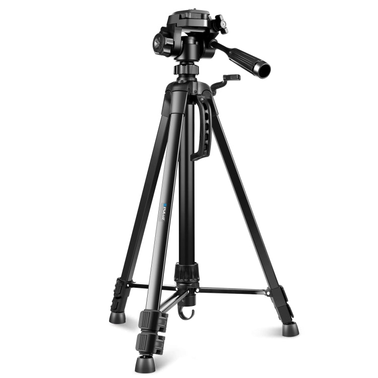 PULUZ Aluminum Selfie Live Tripod Mount with Three-dimensional Head & Phone Clamp(Black) - Tripods by PULUZ | Online Shopping UK | buy2fix