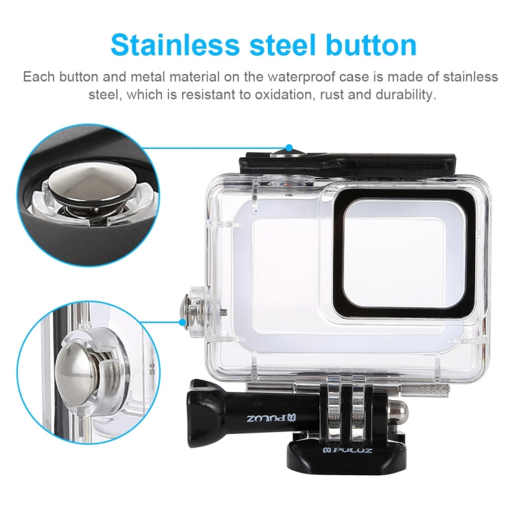 PULUZ 45m Underwater Waterproof Housing Diving Case for GoPro HERO7 Silver / HERO7 White, with Buckle Basic Mount & Screw(Transparent) - Waterproof Cases by PULUZ | Online Shopping UK | buy2fix