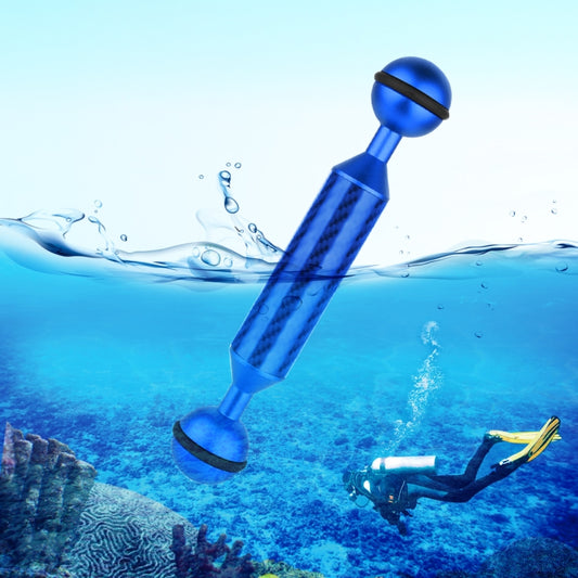 PULUZ 5 inch 13cm Length 20.8mm Diameter Dual Balls Carbon Fiber Floating Arm, Ball Diameter: 25mm(Blue) - Diving Accessories by PULUZ | Online Shopping UK | buy2fix