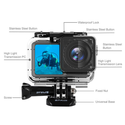 PULUZ 61m Underwater Waterproof Housing Diving Case for DJI Osmo Action, with Buckle Basic Mount & Screw - Waterproof Cases by PULUZ | Online Shopping UK | buy2fix