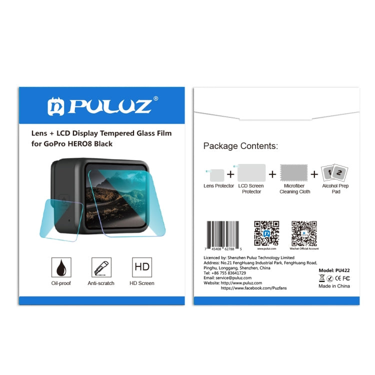 PULUZ for GoPro HERO8 Black Lens + LCD Display 9H 2.5D Tempered Glass Film - Protective Film by PULUZ | Online Shopping UK | buy2fix