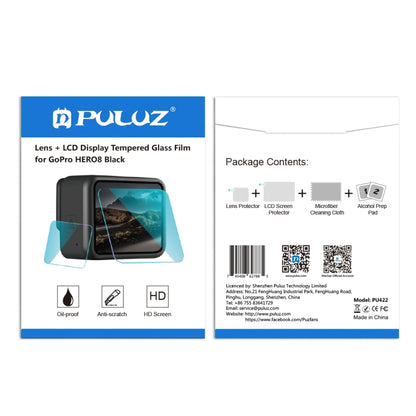 PULUZ for GoPro HERO8 Black Lens + LCD Display 9H 2.5D Tempered Glass Film - Protective Film by PULUZ | Online Shopping UK | buy2fix