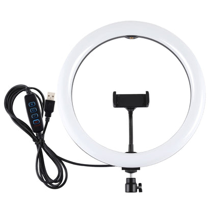 PULUZ 11.8 inch 30cm USB 3 Modes Dimmable Dual Color Temperature LED Curved Diffuse Light Ring Vlogging Selfie Photography Video Lights with Phone Clamp(Black) - Ring Light by PULUZ | Online Shopping UK | buy2fix