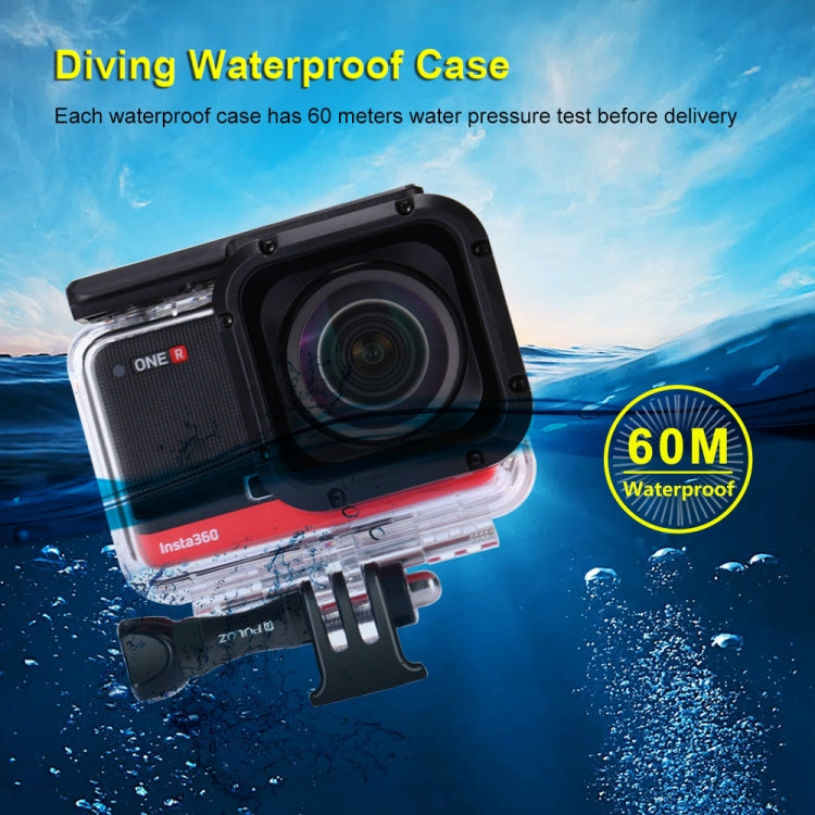 PULUZ 60m Underwater Depth Diving Case Waterproof Camera Housing for Insta360 ONE R 1.0 inch Edition(Transparent) - DJI & GoPro Accessories by PULUZ | Online Shopping UK | buy2fix