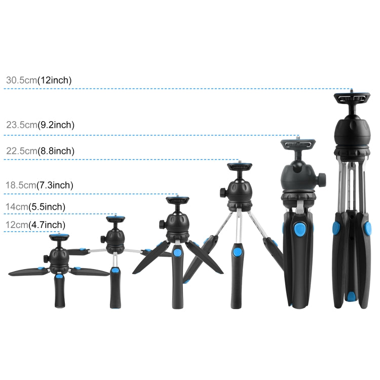 PULUZ Mini VLOG Live Stabilizer Stand Tripod with Phone Clamp for Smartphones (Blue) - Stand by PULUZ | Online Shopping UK | buy2fix