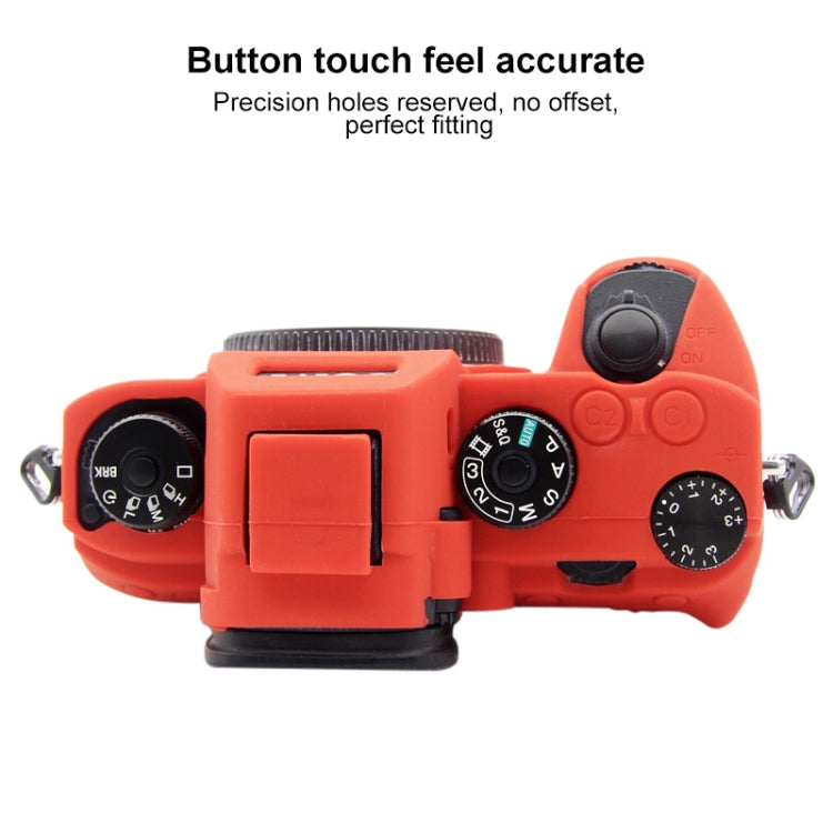 PULUZ Soft Silicone Protective Case for Sony A9 (ILCE-9) / A7 III/ A7R  III(Red) - Protective Case by PULUZ | Online Shopping UK | buy2fix