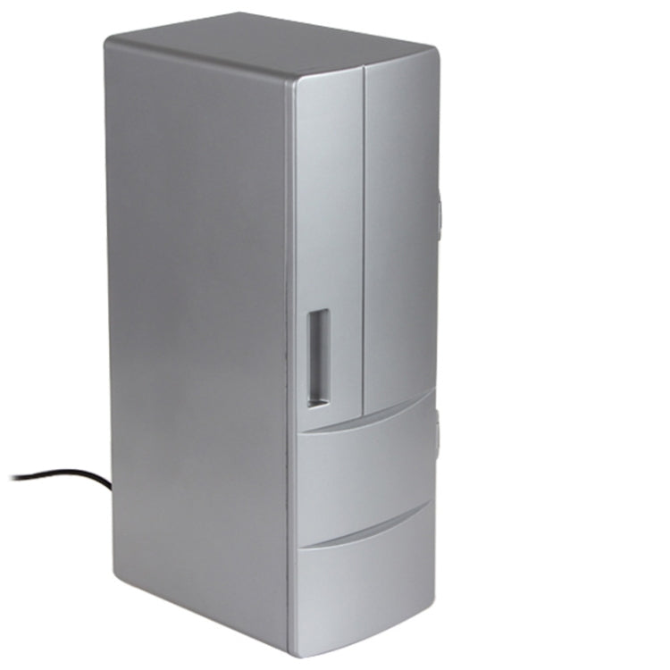 3.5W USB PC Mini Fridge Beverage Drink Cooler / Warmer, Size: 24.5 x 10.8 x 8.3cm(Silver) - In Car by buy2fix | Online Shopping UK | buy2fix