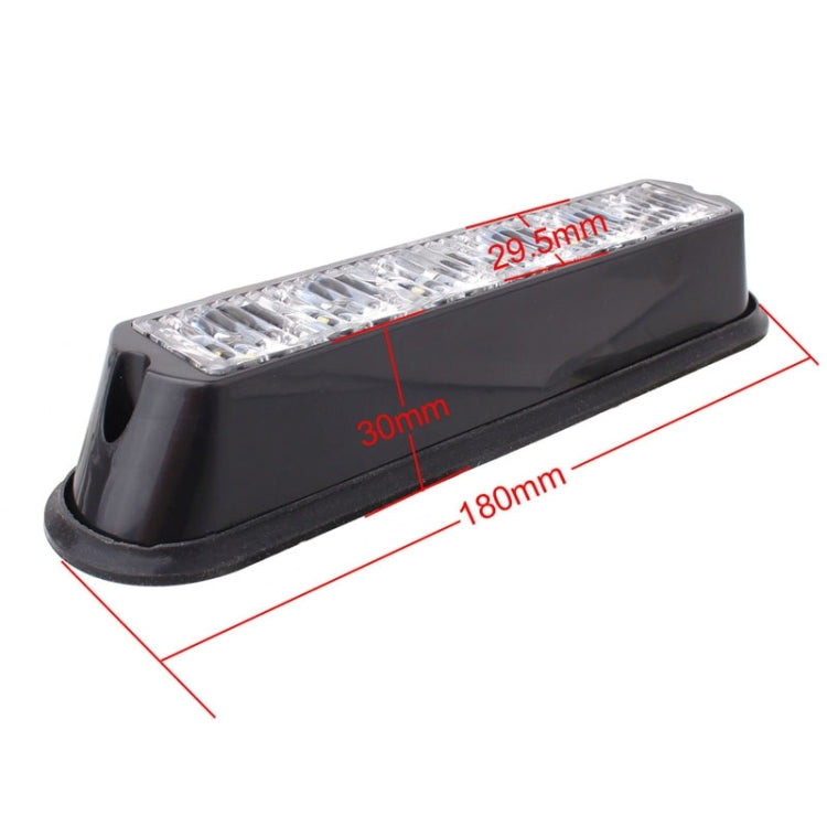 18W 1080LM 6-LED White Light Wired Car Flashing Warning Signal Lamp, DC 12-24V, Wire Length: 90cm - In Car by buy2fix | Online Shopping UK | buy2fix