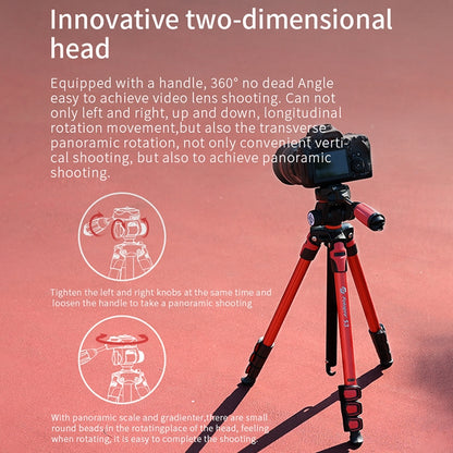 Fotopro S3 4-Section Folding Aluminum Legs Tripod PTZ Stand for SLR / Micro-SLR / Digital Cameras(Orange) - Tripods by Fotopro | Online Shopping UK | buy2fix