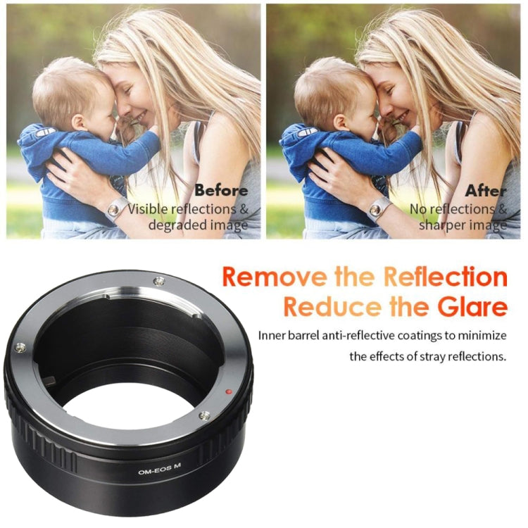 OM-EOS M Lens Mount Stepping Ring(Black) - Camera Accessories by buy2fix | Online Shopping UK | buy2fix